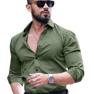 Casual Long-Sleeved Shirt Green Color